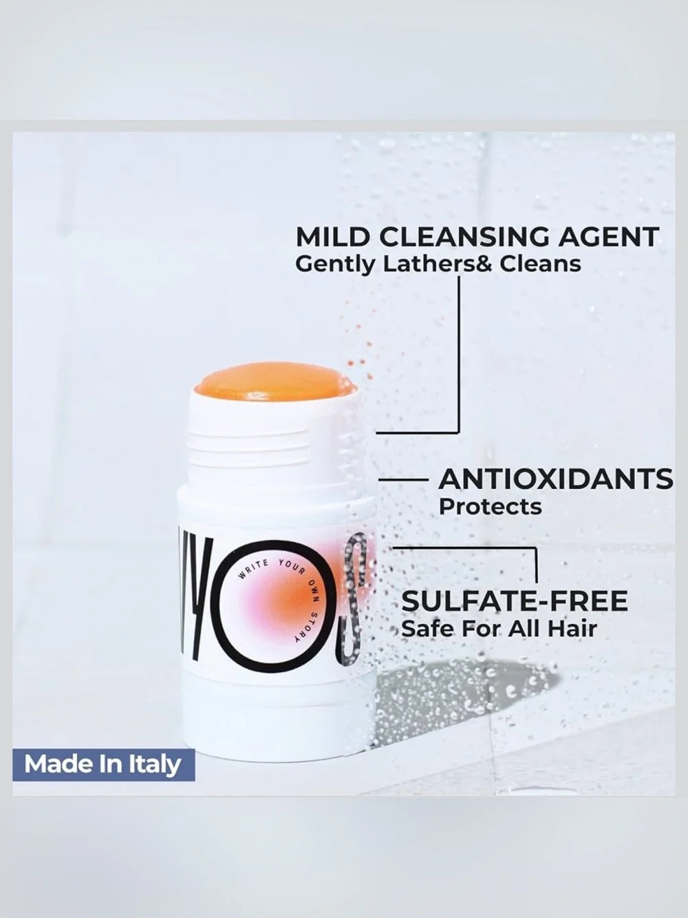 WYOS - The Mane Event -Daily Solid Shampoo Stick - Travel Friendly-Sulfate Free